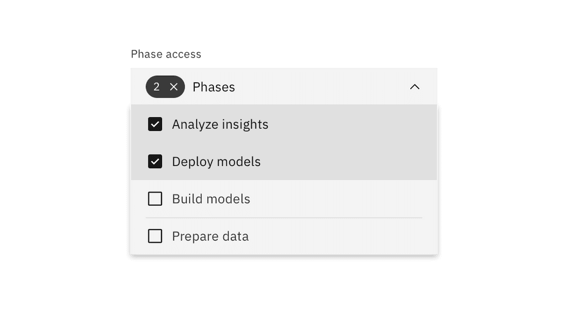 Multiselect dropdown selected state.